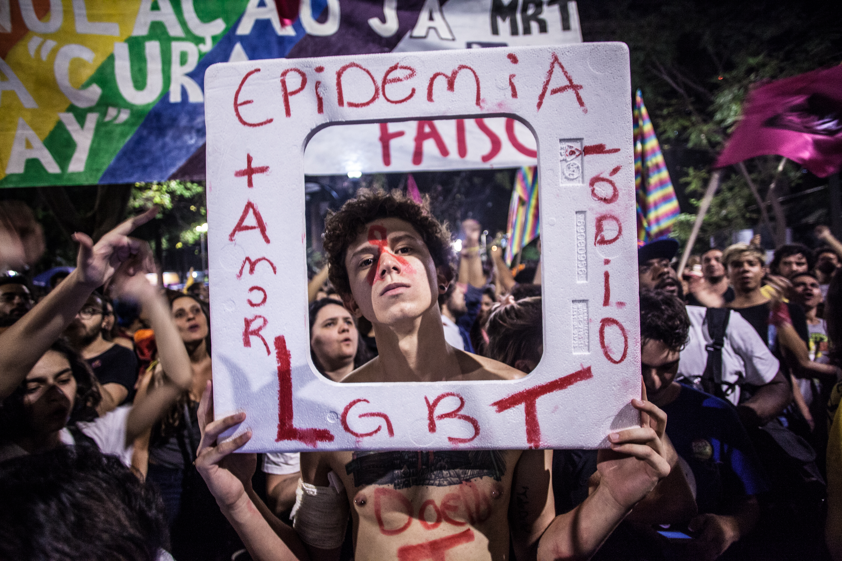 Protest against pathologization of LGBT people in São Paulo, Brazil. © Photo: Mídia NINJA 2017