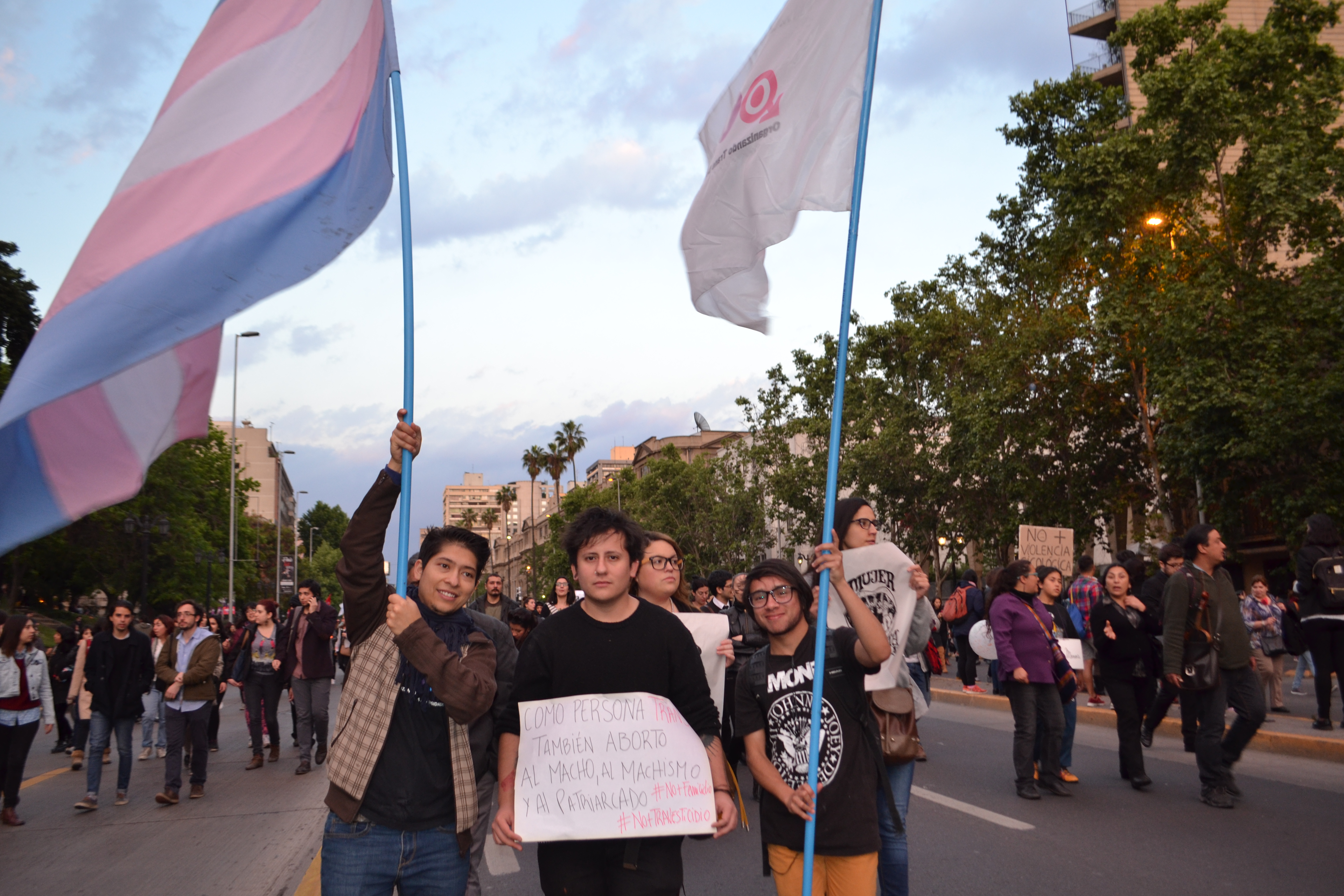 Chilean trans rights activists at a Ni Una Menos march. © Ana Lucía Ramírez 2016