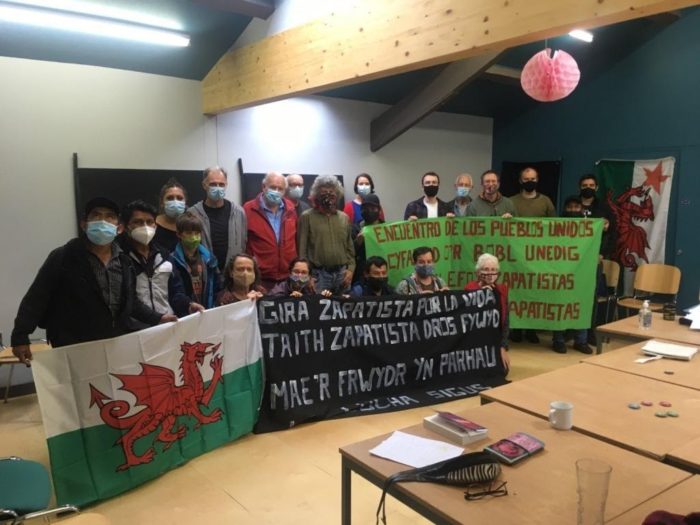 The Zapatista male team in Wales – Cymru on October 23. Photo credit: Zapatista Solidarity Network