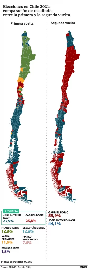 Chile elections voting map
