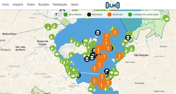 Screenshot from the Eye on Guanabara monitoring app