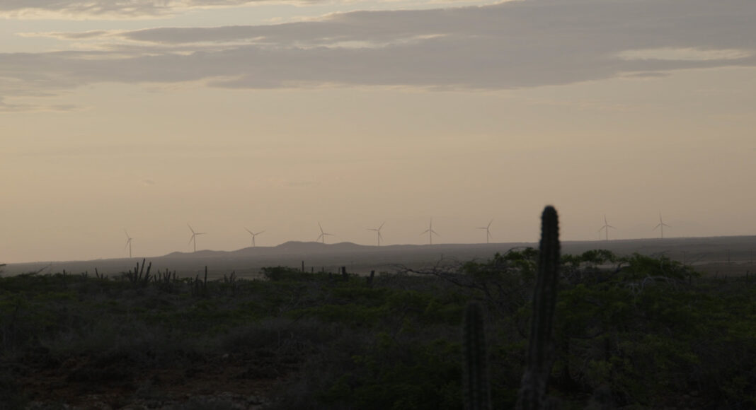 An existing windfarm in Cabo de la Vela, La Guajira. Still from the upcoming documentary 'Between Two Worlds' directed by Eliana Lafone