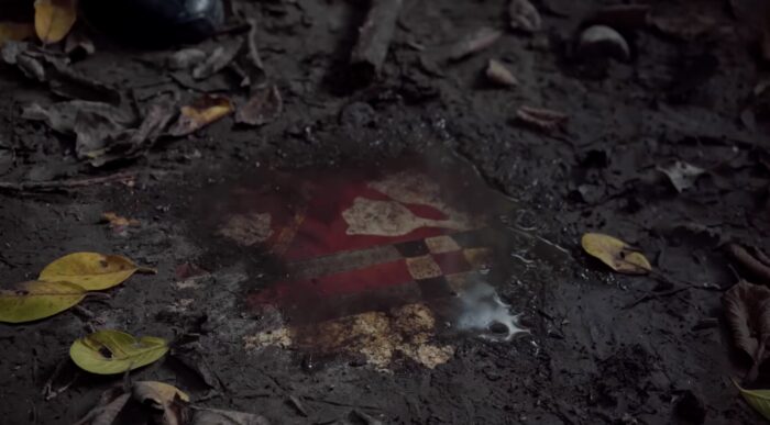 The tiled floor beneath the forest of Armero. Screenshot from the documentary 'Armero: 40 años con ciencia volcánica'