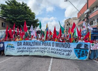 Protests in Belem near the COP30 venue (Nov 15, 2025)