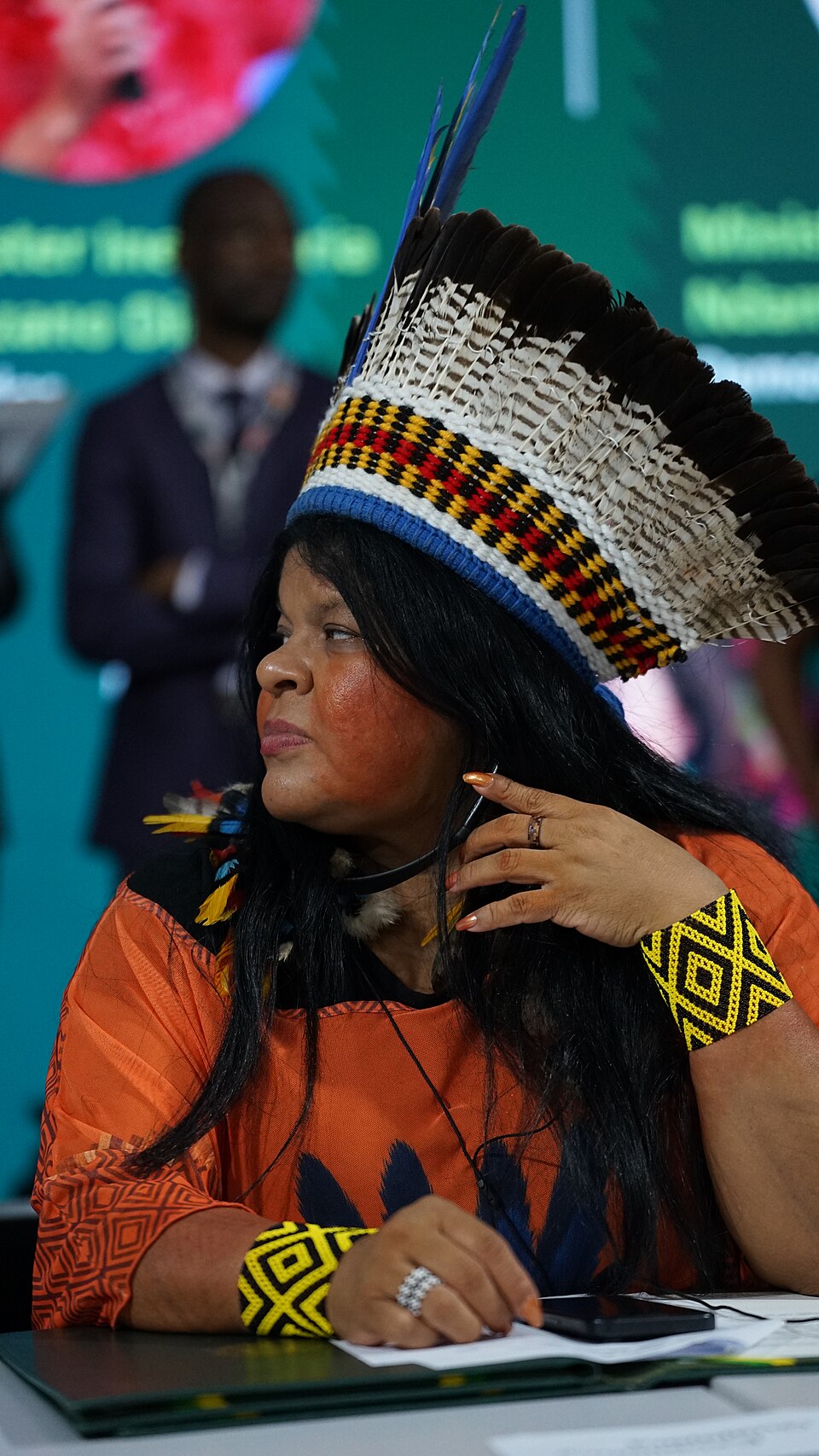 Sônia Guajajara speaks at COP30 in Belém, highlighting the role of Indigenous leadership in protecting the Amazon.